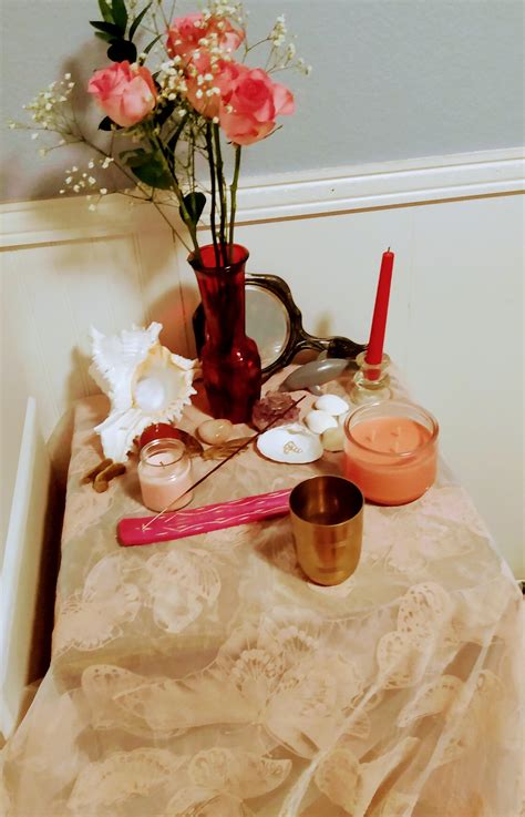 My Altar To Aphrodit Too Cluttered The Cup Is Pomegranate Juice