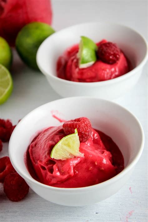 3 Ingredient Raspberry Lime Sorbet The Sassy Dietitian