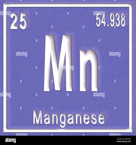 Manganese Chemical Element Sign With Atomic Number And Atomic Weight