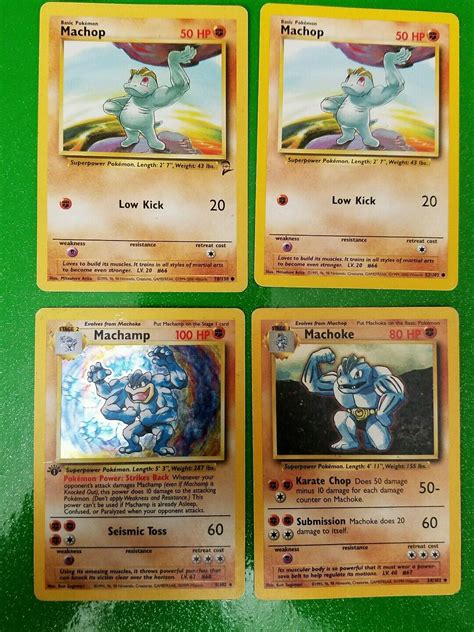 Machop Machoke Machamp Holographic St Edition Pokemon Cards Lot