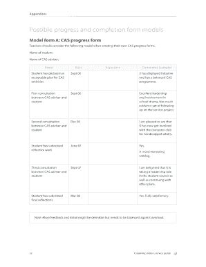 Fillable Online Possible Progress And Completion Form Models CAS