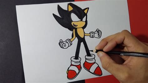 Cómo dibujar a Dark Super Sonic How to draw Dark Super Sonic YouTube