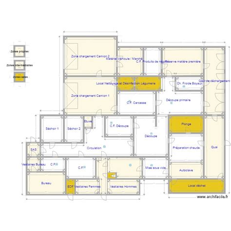 DESTANG 000 zones sales et propres Plan 38 pièces 572 m2 dessiné par