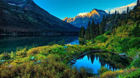 3440x1440px | free download | HD wallpaper: Mountain, 2560x1440, lake ...