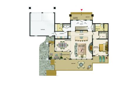 Oakley Floor Plan Main Level JayWest Country Homes