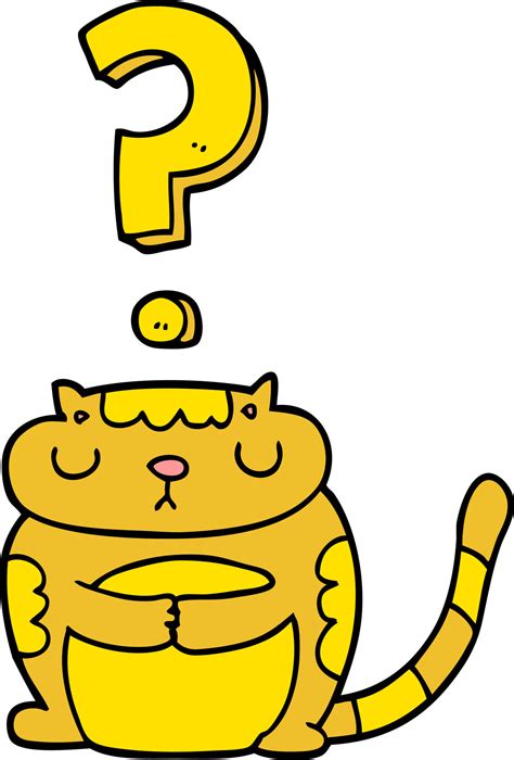 Cartoon Cat With Question Mark 12138328 Vector Art At Vecteezy