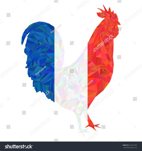 Polygonal Gallic Rooster French Flag Colors Stock Vector (Royalty Free ...