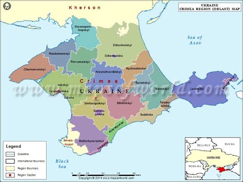 Crimea Map | Map of Crimea Region (Oblast), Ukraine