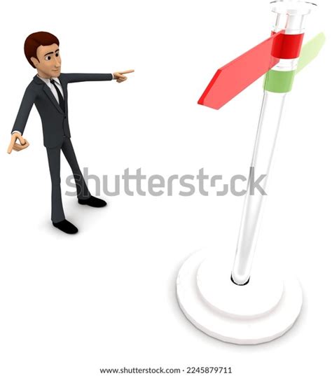 3d Man Looking Road Sign Board Stock Illustration 2245879711 Shutterstock