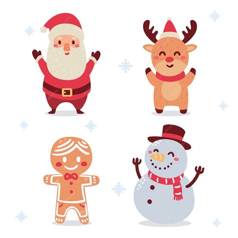 Premium Vector | Christmas cartoonish characters