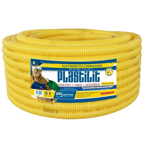 Eletroduto Plastilit PVC Flexível Corrugado 20mmx10m Amarelo eFácil