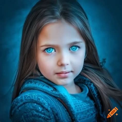 Portrait Of A Girl With Captivating Blue Eyes On Craiyon