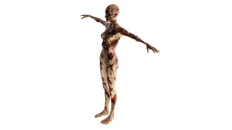 D Model Zombie Female Nude High Quality D Model Low Price Low Poly Vr Ar Low Poly Cgtrader