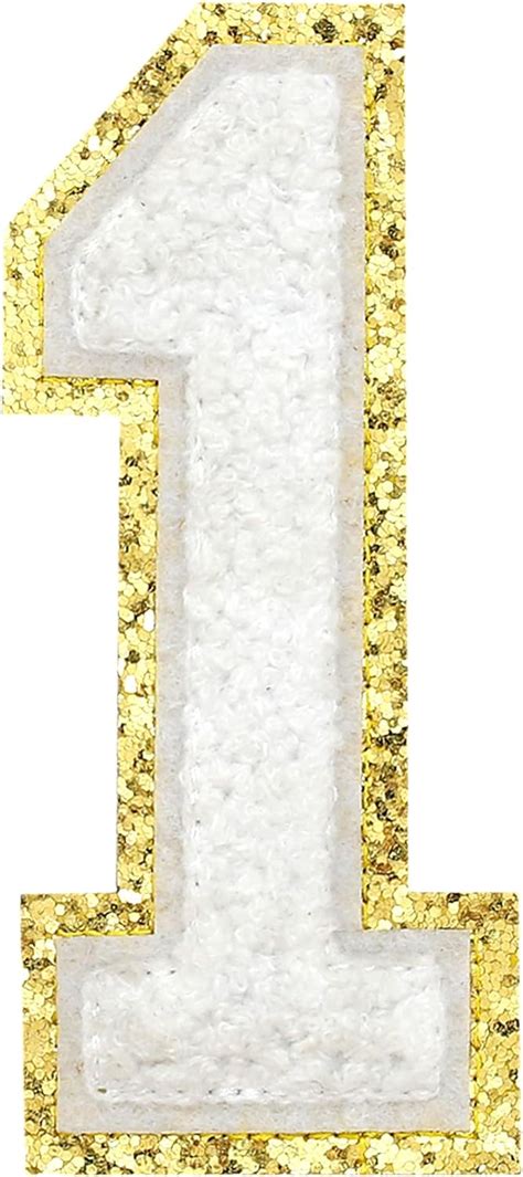 Amazon 3Pcs Chenille Number Patches Gold Glitter Iron On Patches