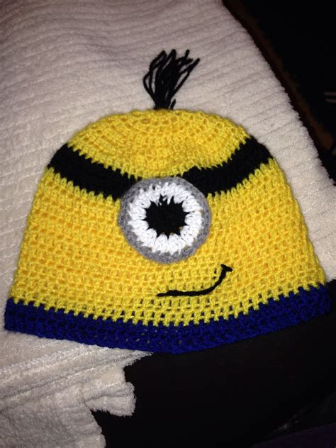 Hand Crochet Despicable Me Minion Hat Can Be Adjusted And Resized To