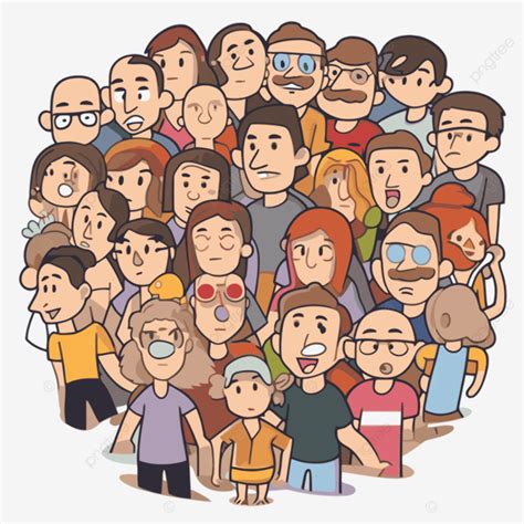 Cartoon Crowd Of People Vector, Crowd, Sticker, Cartoon PNG and Vector ...