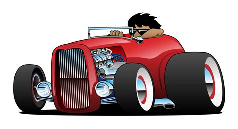 Highboy Hot Rod Roadster With Driver Isolated Vector Illustration 416985 Vector Art At Vecteezy