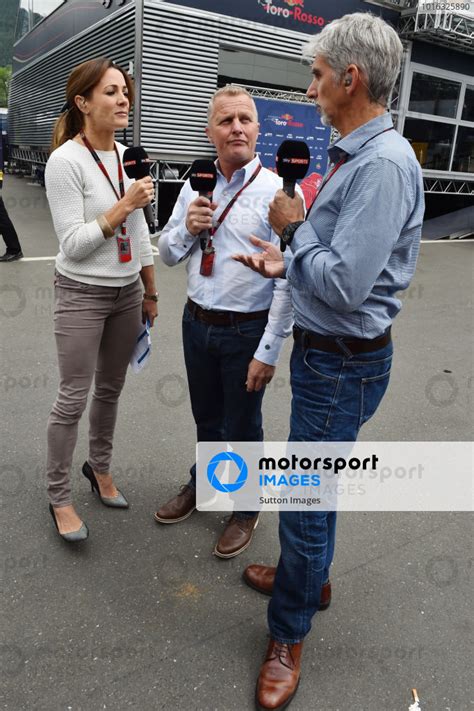 L To R Natalie Pinkham Gbr Sky Tv Johnny Herbert Gbr Sky Tv And