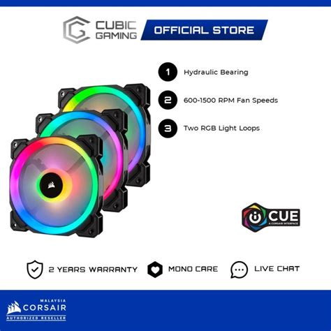 Corsair Ll Rgb Dual Light Loop Led Pwm Cooling Fan Single Pack