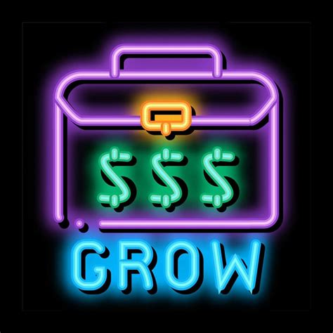 Money Case Growing Money Neon Glow Icon Illustration 17781794 Vector