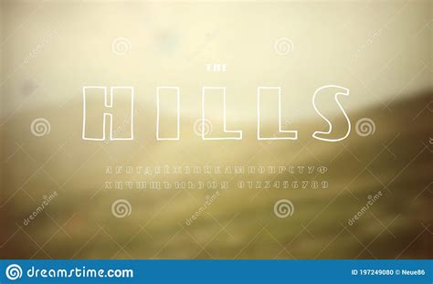 Cyrillic Sans Serif Font In The Style Of Handmade Graphic Stock Vector