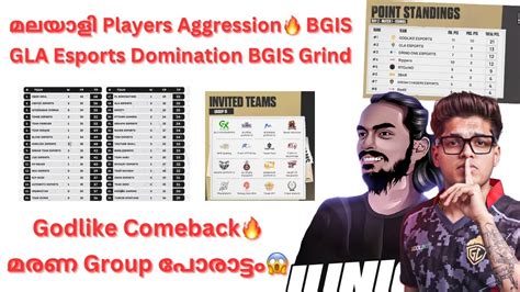 Players Aggression Bgis The Grind Godlike Comeback Wwcd Gla