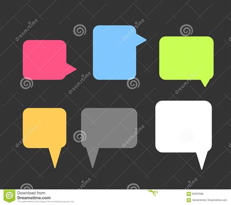 Colorful Speech Bubbles Set Stock Vector Illustration Of Dialog