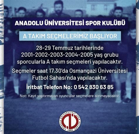 Anadolu Üniversitesinde A Takım Seçmeleri Başlıyor 5 Ocak Gazetesi