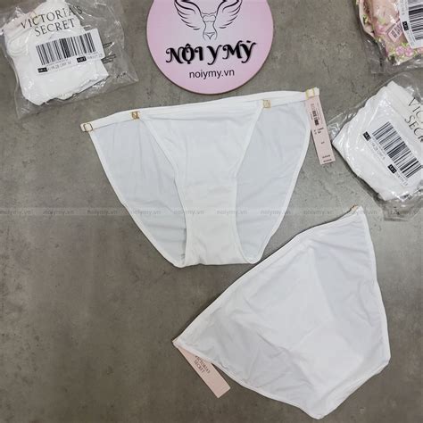Quần lót Victoria Secret bikini dây điều chỉnh thun lạnh màu trắng 415828qbf Nội y Mỹ