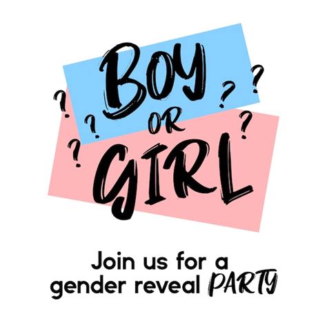 Premium Vector Blue Or Pink Gender Reveal Party Card Banner Vector