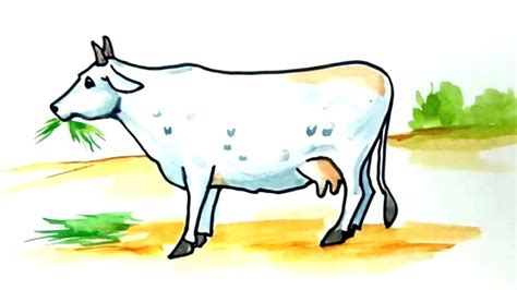 How To Draw A Cow Eating Grass Learn How To Draw A Cow Eating Grass Step By Step Tutorial