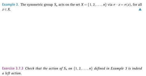 Solved Example The Symmetric Group S N Acts On Chegg