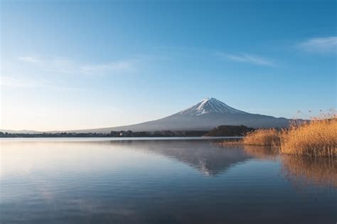 Premium Photo | Mount fuji from kawaguchiko lake in yamanashi japan ...