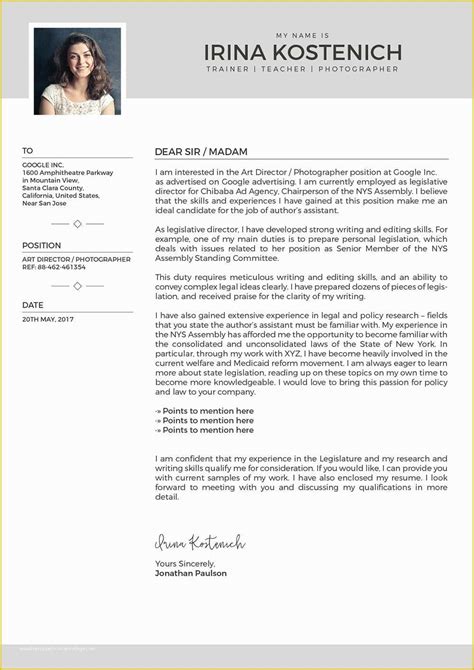 Free Modern Cover Letter Template Of Police Officer Cover Letter