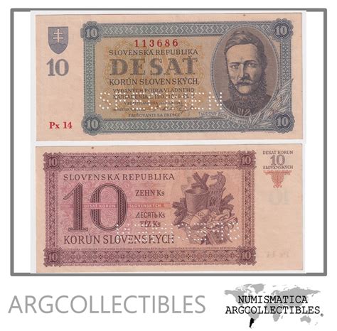 Eslovaquia Billete Korun P S Unc Specimen Argcollectibles