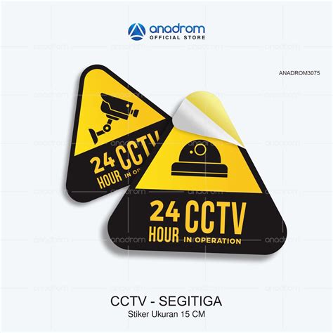 Jual Sticker Cctv Segitiga Stiker Kamera Pengawas Cm Waterproof