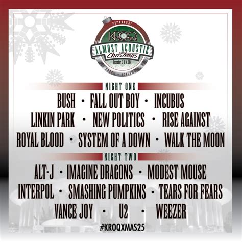 KROQ Almost Acoustic Christmas Announces 2014 Lineup Featuring U2