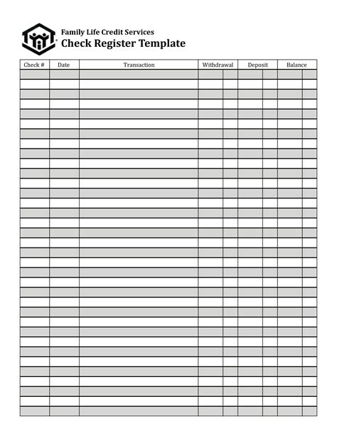 39 Checkbook Register Templates 100 Free Printable Templatelab