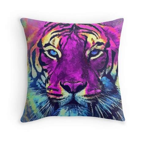 Tiger Purple Spirit Tiger Purple Throw Pillows Rectangular Pillow