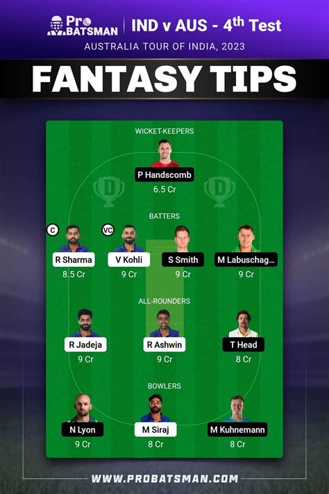 Ind Vs Aus Dream11 Prediction With Stats Pitch Report And Player Record