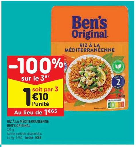 Promo Riz La M Diterran Enne Ben S Original Chez Leader Price