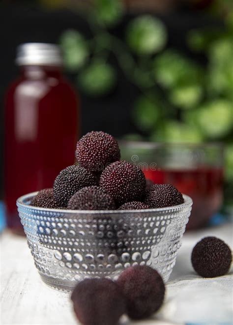 Fresh Red Bayberry And Red Bayberry Juice Stock Photo Image Of Fresh