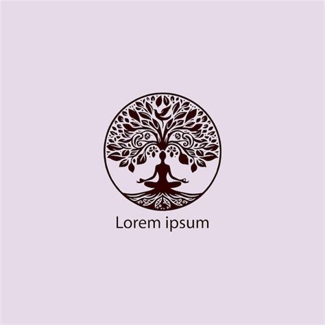 Premium Vector A Yoga Tree Logo Design