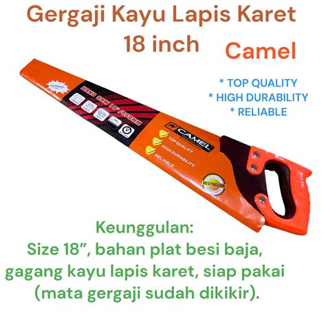 Jual Camel Gergaji Kayu Lapis Gagang Karet Inch Original Murah