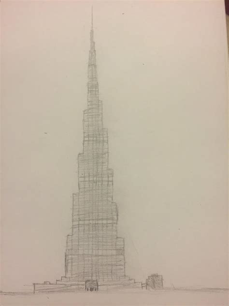 Sketch Of Burj Khalifa By MrColate8 On DeviantArt