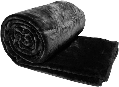 Solaron Solid Black King Blanket Korean Mink Throw Heavyweight Blankets