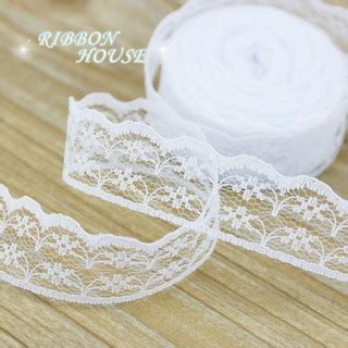 10 Yards Roll 2 25cm Ribbon Kain Putih Reben Hiasan Perhiasan