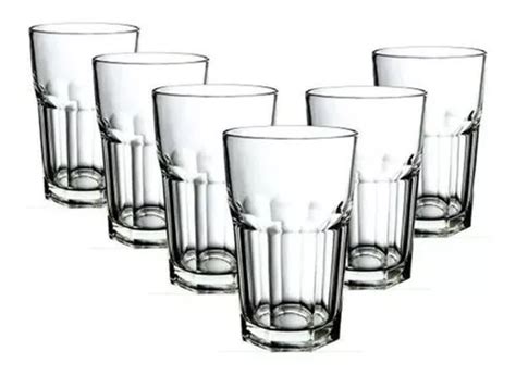 Juego De Vasos De Vidrio De 340 Ml Para Agua Zumo Y Refresco 6 Unidades Mercadolibre