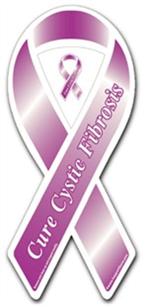 Cure Cystic Fibrosis Purple Ribbon Magnet - Awareness Ribbon