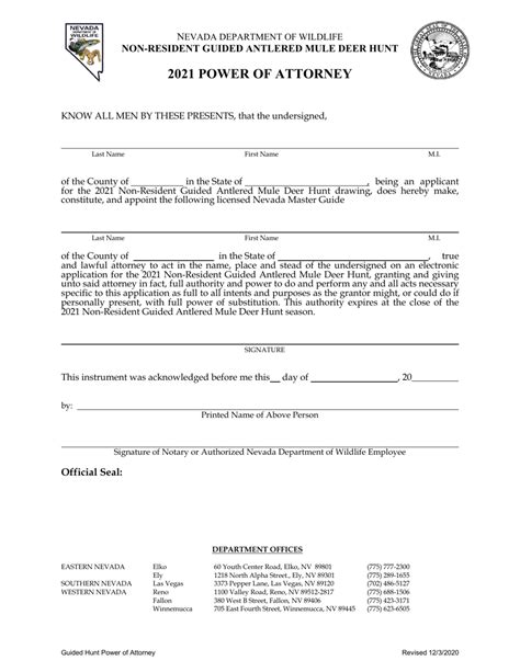 2021 Nevada Power Of Attorney Fill Out Sign Online And Download Pdf Templateroller